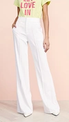Alice And Olivia Dylan High Waist Wide Leg Pants In Ecru Vegan Leather In White