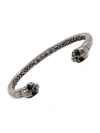 JOHN VARVATOS Skulls & Daggers Sterling Silver & Black Diamond Cuff Bracelet