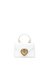 Dolce & Gabbana Devotion Mini Leather Top-handle Bag In White