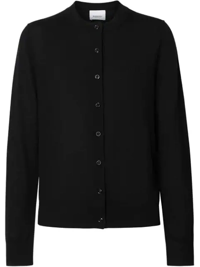 Burberry Monogram Motif Cashmere Cardigan In Black