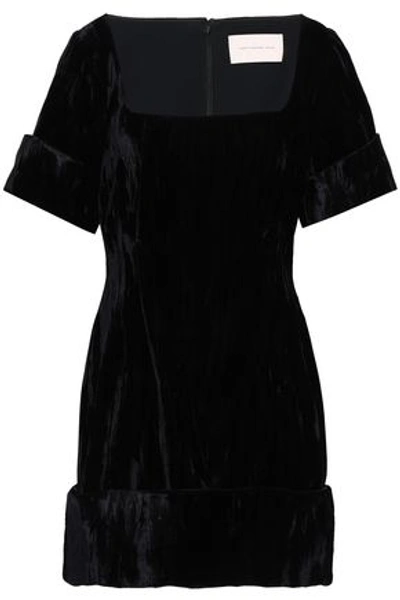 Christopher Kane Woman Crushed-velvet Mini Dress Black