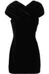 CHRISTOPHER KANE CHRISTOPHER KANE WOMAN CROSSOVER STRETCH-VELVET MINI DRESS BLACK,3074457345620009685