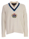 BURBERRY BURBERRY CREST EMBROIDERED CRICKET SWEATER