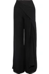 ROLAND MOURET ROLAND MOURET WOMAN FARNLEY DRAPED SILK CREPE DE CHINE WIDE-LEG PANTS BLACK,3074457345619572257