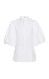 ADAM LIPPES FITTED COTTON POPLIN BUTTON-FRONT TOP,733592