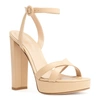 GIANVITO ROSSI NUDE LEATHER PLATFORM SANDALS,GR14515S