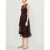 SIMONE ROCHA FLORAL-EMBROIDERED TULLE DRESS