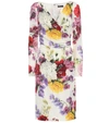 DOLCE & GABBANA FLORAL STRETCH SILK DRESS,P00353685