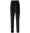 SAINT LAURENT HIGH-RISE SKINNY VELVET PANTS,P00356478