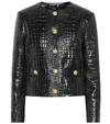 GUCCI EMBOSSED LEATHER JACKET,P00380771