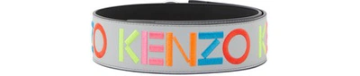 Kenzo Logo Shoulder Strap In Pale Grey