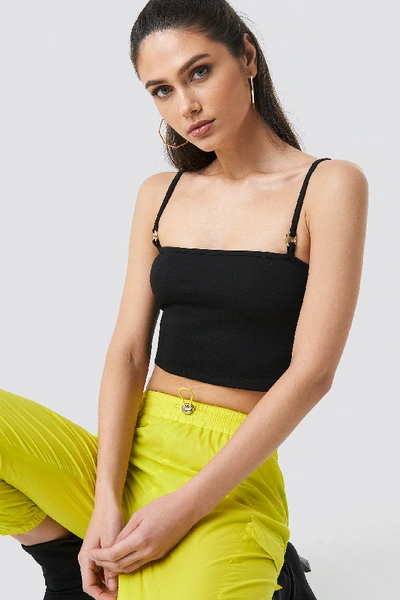 Anna Nooshin X Na-kd Cropped Circle Detail Singlet - Black