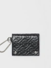 BURBERRY Monogram Embossed Leather Trifold Wallet