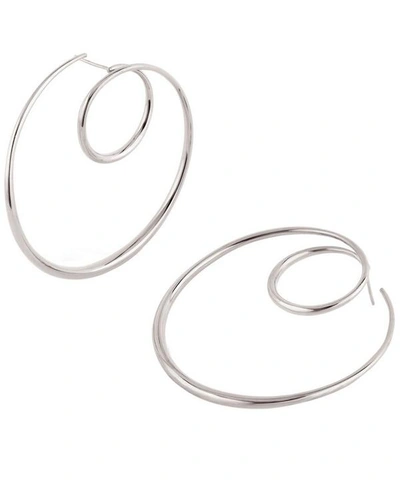 Dinny Hall Silver Signature Large Swirl Hoop Earrings