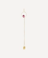 ATELIER VM 18CT GOLD NAUSICA LONG SINGLE RUBELLITE DROP EARRING,000616713