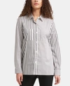 DKNY STRIPED COLLARED SHIRT