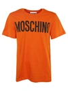 Moschino Logo Print T-shirt In Orange