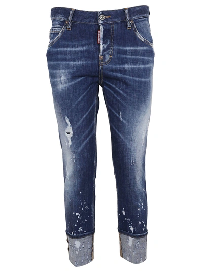 Dsquared2 Cool Girl Fit Cropped Jeans In Blue