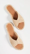 Carrie Forbes Salon Woven Raffia Slides In Natural
