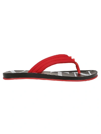 Valentino Garavani Thong Shoes In Rosso/bianco