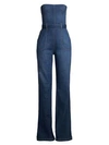 ALICE AND OLIVIA Gorgeous Susy Strapless Denim Jumpsuit