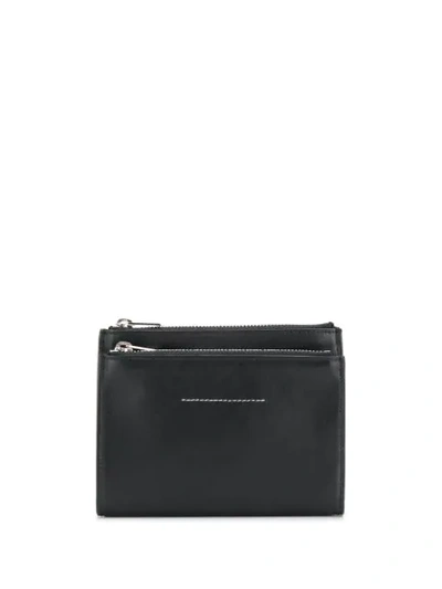 Mm6 Maison Margiela Contrast Stitching Folded Wallet - 黑色 In Black