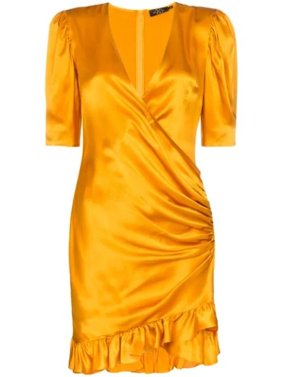 De La Vali Shanna Silk Dress In Orange