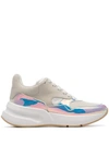 Alexander Mcqueen Smooth And Iridescent Leather Exaggerated-sole Sneakers In Neutrals