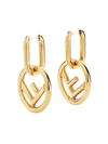 FENDI FENDI GOLD METALLIC F IS FOR FENDI MEDIUM HOOP EARRINGS - 金色