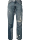 DIESEL BLACK GOLD STRAIGHT JEANS WITH BLEACHED PATCH