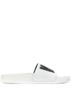 Msgm Logo-embossed Rubber Slides In White