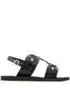 DIESEL BLACK GOLD SLINGBACK SANDALS IN LEATHER