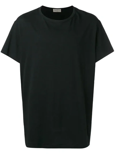 Yohji Yamamoto 超大款圆领t恤 - 黑色 In Black