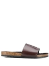 SAINT LAURENT SAINT LAURENT JIMMY SLIP-ON SANDALS - 棕色