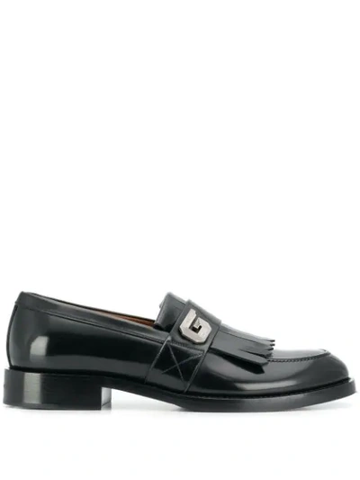 Givenchy Fringed Patent-leather Loafers In Black