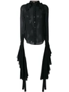 SAINT LAURENT SAINT LAURENT SHEER SHIRT WITH DRAMATIC SLEEVES - 黑色