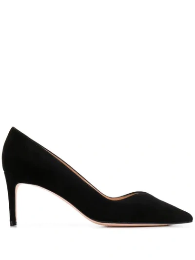 Stuart Weitzman Pointed-toe 75mm Leather Pumps In Black