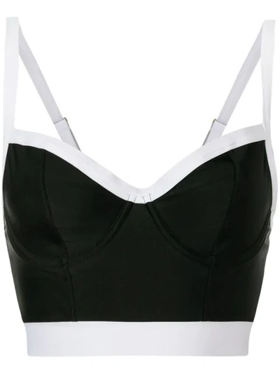 Balmain Contrast Trim Bralette Top - 黑色 In Black