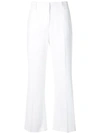 MSGM WHITE FLARED TROUSERS