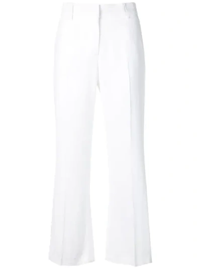 Msgm White Flared Trousers