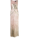 AIDAN MATTOX SEQUIN EMBROIDERED GOWN