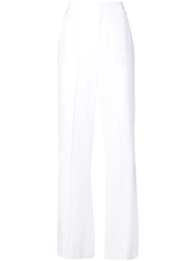 Alice And Olivia High-waist Slim-fit Trousers In Ecru