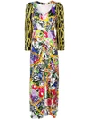 RIXO LONDON FLORAL-AND-CHAIN PRINT LONG DRESS