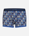 DOLCE & GABBANA PRINTED LOGO BOXERS IN COTTON JERSEY