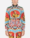 Dolce & Gabbana Sicilian Carretto Print Cotton Shirt In Multi-colored