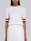 Thom Browne Short-sleeve Merino Jumper In White