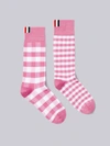 THOM BROWNE THOM BROWNE FUN-MIX GINGHAM MID-CALF SOCKS,FAS044F0169013421314