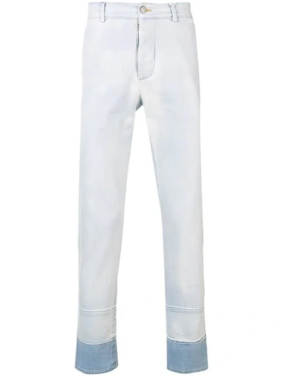 Maison Margiela Slim-fit Two-tone Jeans In Blue