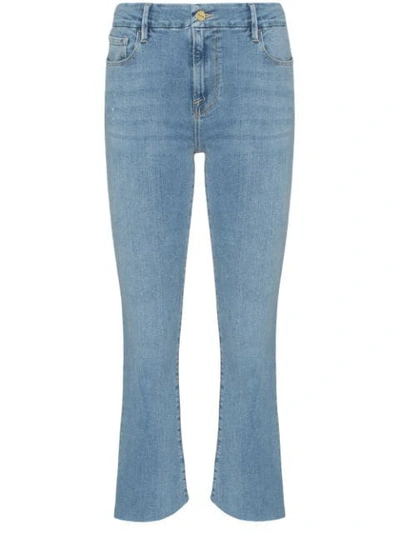 Frame Le Crop Mini Boot Rear Triangle Gusset Jeans In Blue