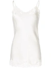 Gold Hawk Lace Trim Camisole Vest In White